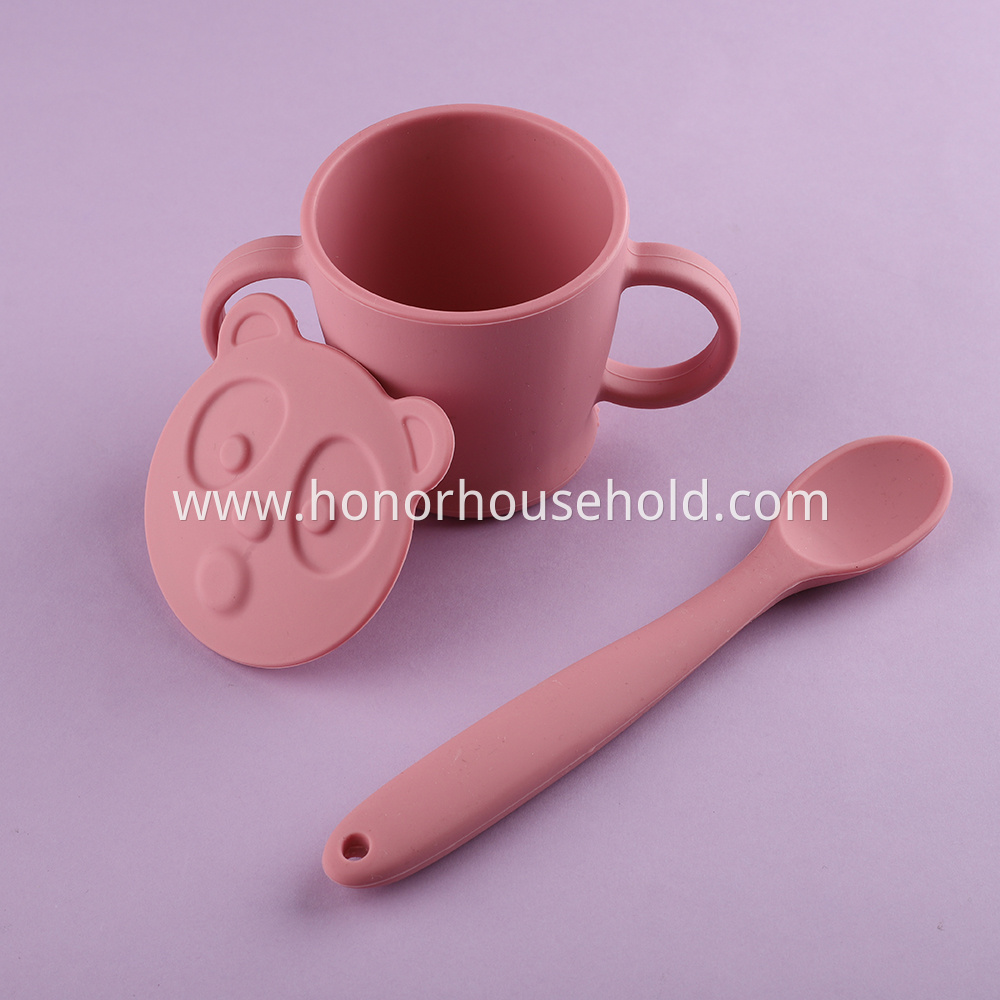 Baby feeding spoon Two small spoon for newborn water feeding silicone soft head spoon for children feeding tableware